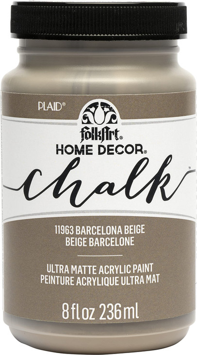FolkArt, Barcelona Beige Assorted Home Décor 8 fl oz / 236 ml Acrylic Chalk Paint For Easy To Apply DIY Arts And