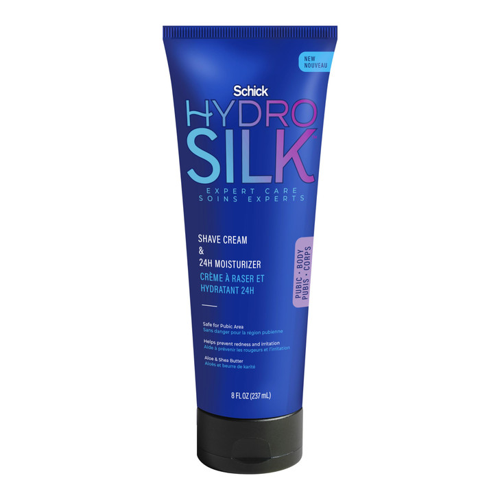 Schick Hydro Silk Shave Cream & 24-Hour Moisturizer | Pubic Hair Shave Cream for Women and Bikini Area Moisturizer,