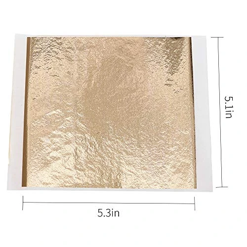KINNO Imitation Gold Foil Sheets 100PCS Champagne Foil, 5.1 by 5.3 Inches