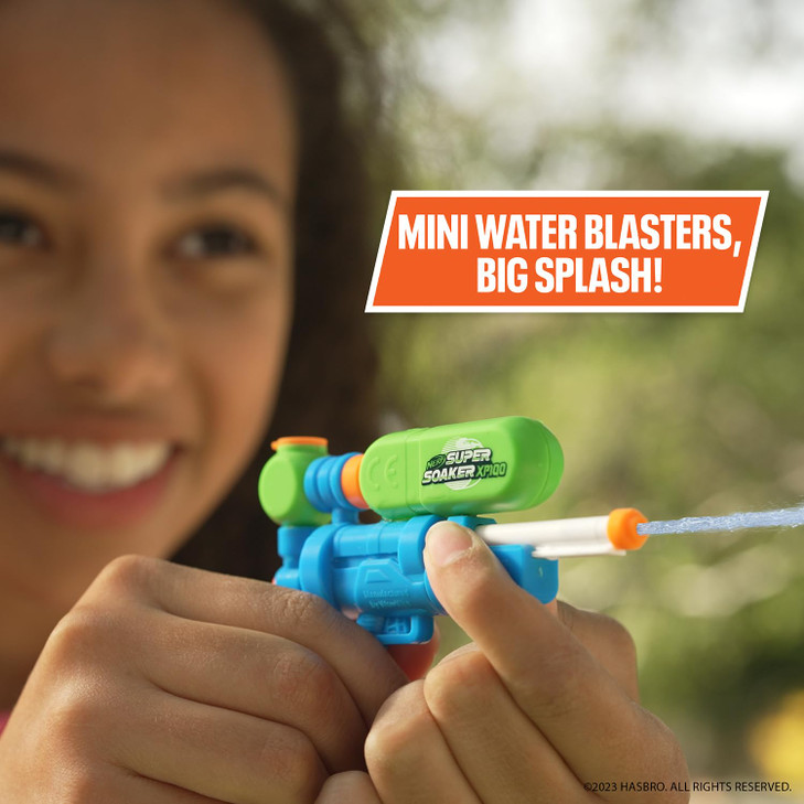 NERF Super Soaker Nano Soakers with Keychain  2 Pack Mini Water Blasters with 18 Ft Range for Big Battles