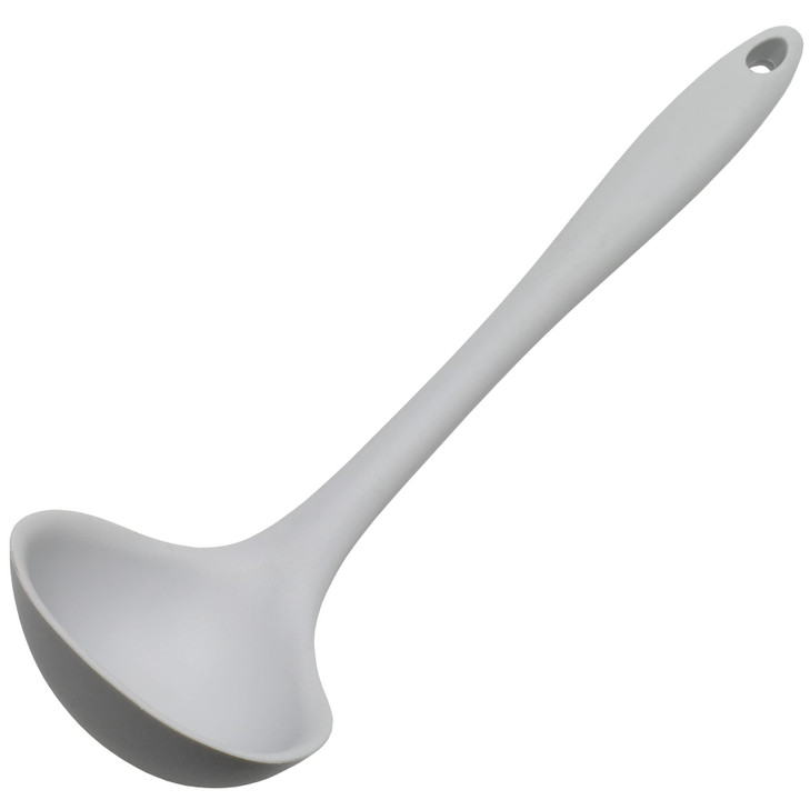 Chef Craft Premium Silicone Cooking Ladle, 11.25 inch, Gray