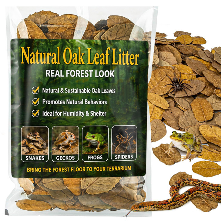MAQIHAN 5oz Oak Leaf Litter - Dry Substrate for Reptiles Isopod & Bioactive
