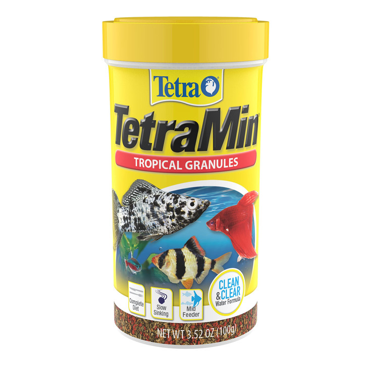 TetraMin Tropical Granules Fish Food for Mid-Feeding Fish, 3.52 oz