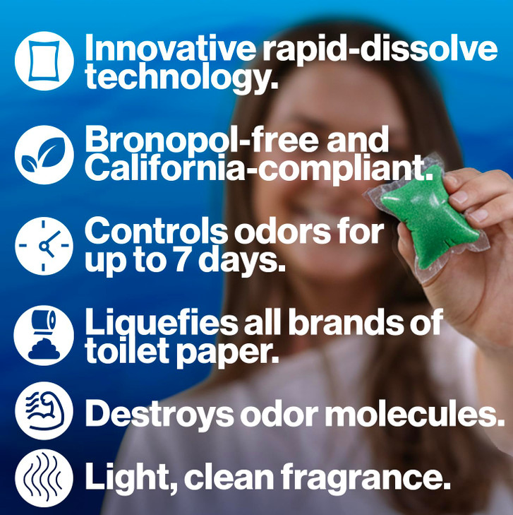 Walex Bio-Pak Black Holding Tank Deodorizer & Waste Digester Drop-Ins - Advanced Enzyme Formula for Rapid Breakdown of