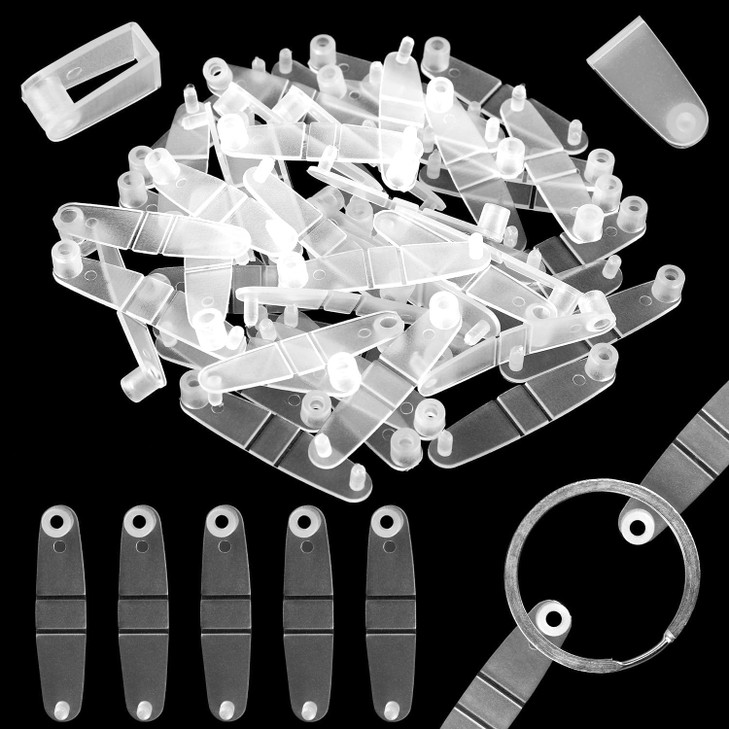 100pcs Plastic Keychain Clips - Small Clear Acrylic Keychain Connectors