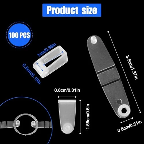 100pcs Plastic Keychain Clips - Small Clear Acrylic Keychain Connectors