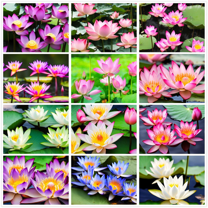 30 Mixed Miniature Water Lily & Lotus Seeds Vibrant Blooms Bowls & Ponds