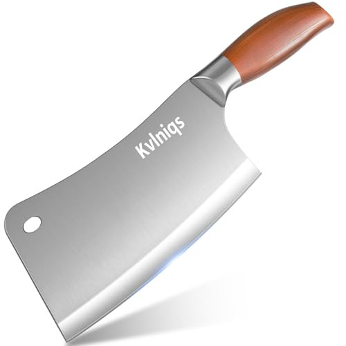 7-inch Butcher Knife Meat Cleaver, Heavy Duty Bone Chopper, Multipurpose Kitchen Chef Knife Chopping Bone,