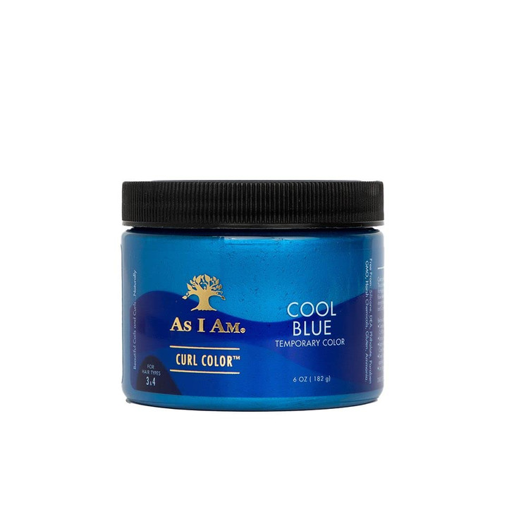 As I Am Curl Color - Cool Blue - 6 oz - Color & Curling Gel - Temporary - Medium Hold - with Jamaican Black Castor