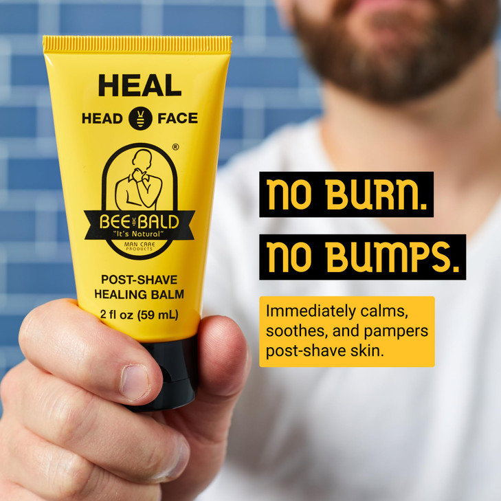 Bee Bald HEAL Aftershave for Men, Calm & Soothes, After Shave Balm, 2 fl oz