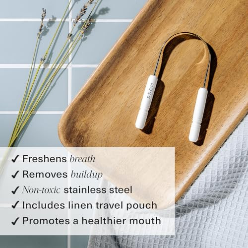 Boka Stainless Steel Tongue Scraper with Travel Pouch 1Pack