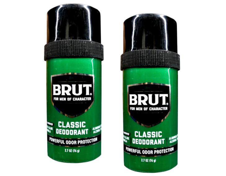 BRUT Classic Round Stick Deodorant 2.7 Ounces (2 Pack) (76 g)