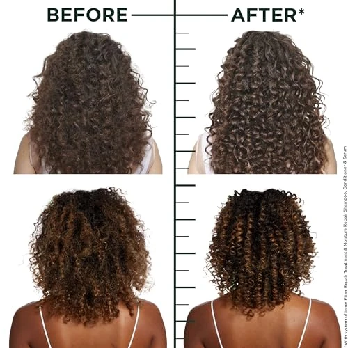 Garnier Fructis Hair Filler Moisture Repair Shampoo, Sulfate Free Shampoo for Curly, Wavy Hair with Hyaluronic Acid,