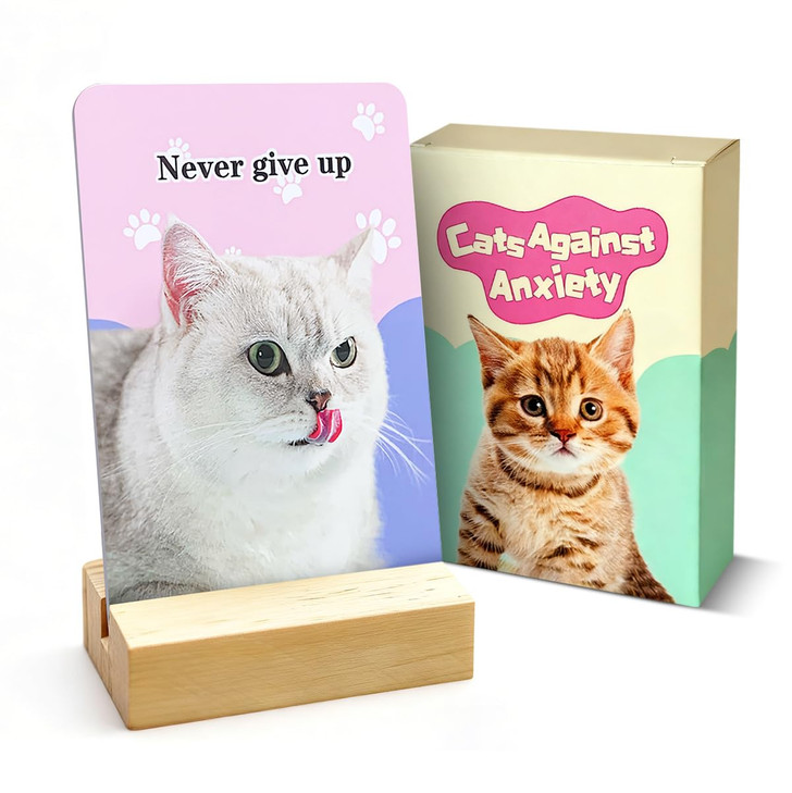 Gejoyse 60 PCS Cat Themed Affirmation Cards for Women