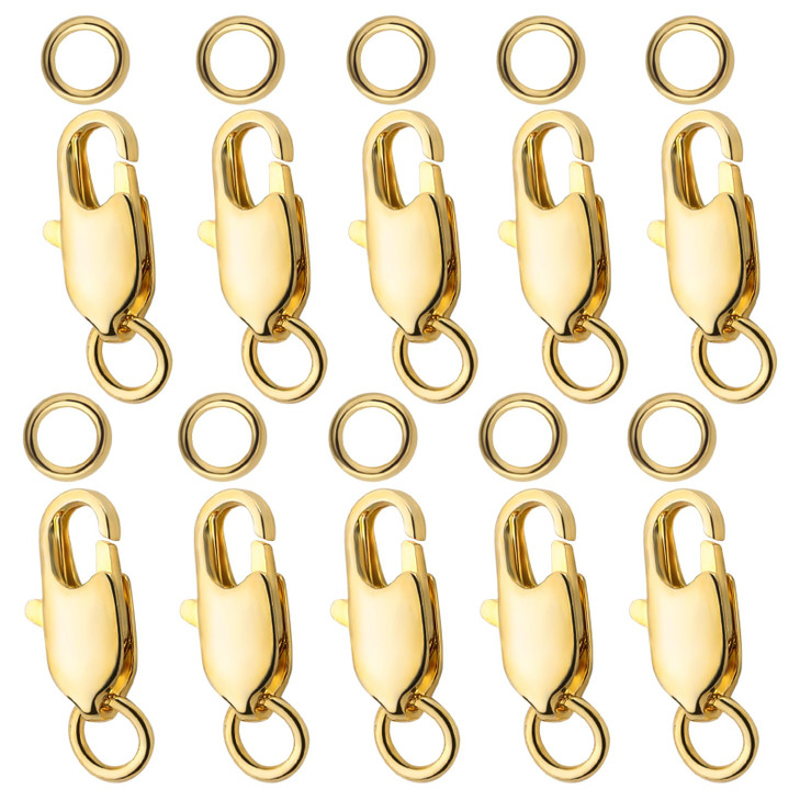 Gold Lobster Claw Clasps for Jewelry Making - Jump Rings for Jewelry Making