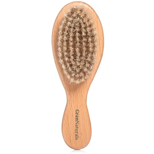 GranNaturals Boar Bristle Soft Cat Brush for Indoor, Outdoor, Short Haired Cats, Kittens, Small Dog, Rabbit, Furry