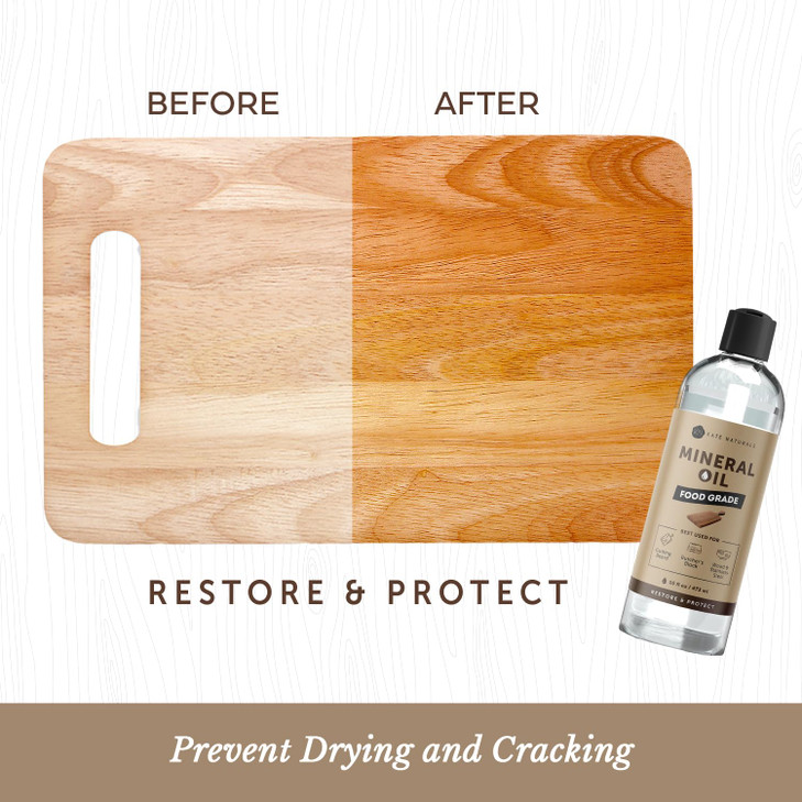 Kate Naturals Mineral Oil for Wood Cutting Board, Food Grade, Odorless, 8oz