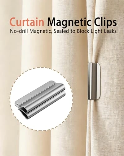 Magnetic Curtain Clips 6 Pcs Curtain Magnets Closure Set for Light-Blocking