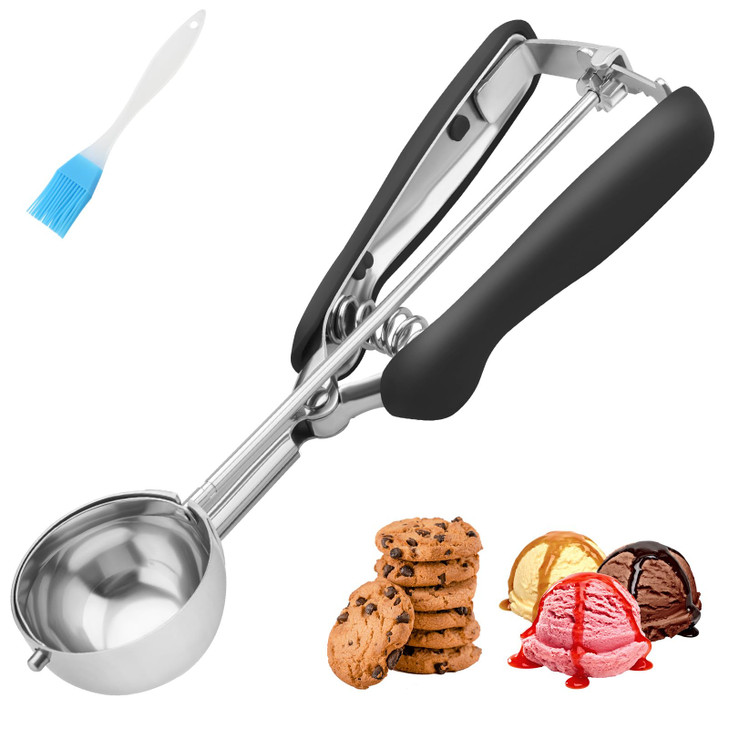 Medium Cookie Scoop 2 Tablespoon, Size #40 Cookie Dough Scoop, 18/8 Stainless Steel Ice Cream Scoop with Comfortable