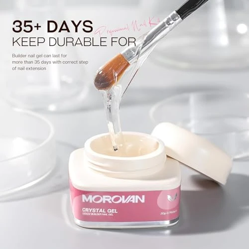 Morovan Builder Gel For Nails: Long-Lasting Hard Gel For Nails Extension Builder Clear Hard Nail Strengthen Nail