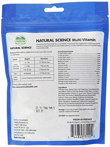 Oxbow Natural Science Multi-Vitamin for Rabbits & Guinea Pigs, USA, 4.2 oz