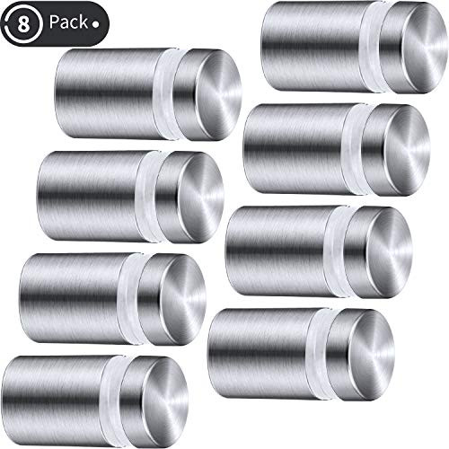 Pelopy 8 Pcs Sign Standoff Screw Wall Mounts, 1/2 X 3/4 Inch,Silver