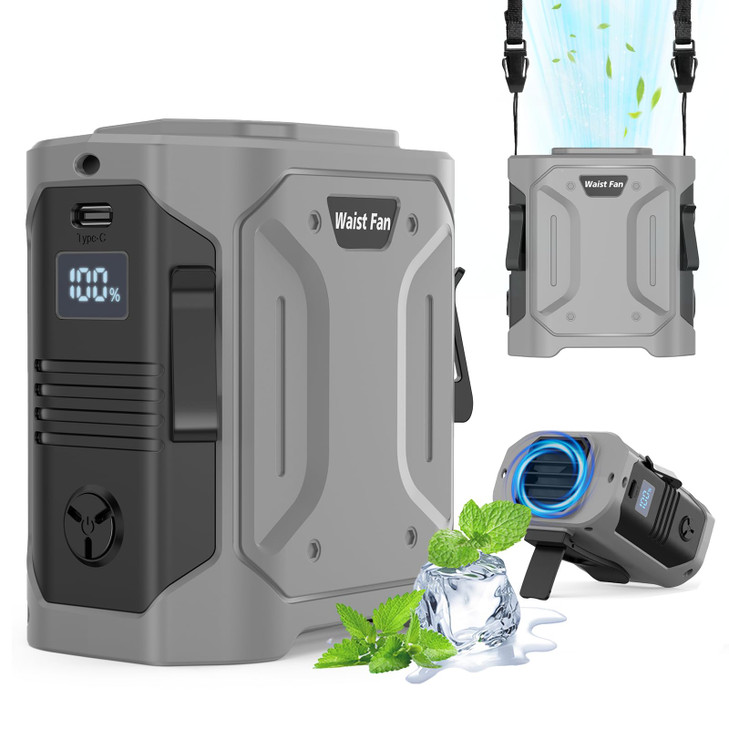 shuangjishan Waist Fan Portable Clip on: 10000mAh Rechargeable Personal Belt Cooling Fan Under Shirt - Cool Body Fans