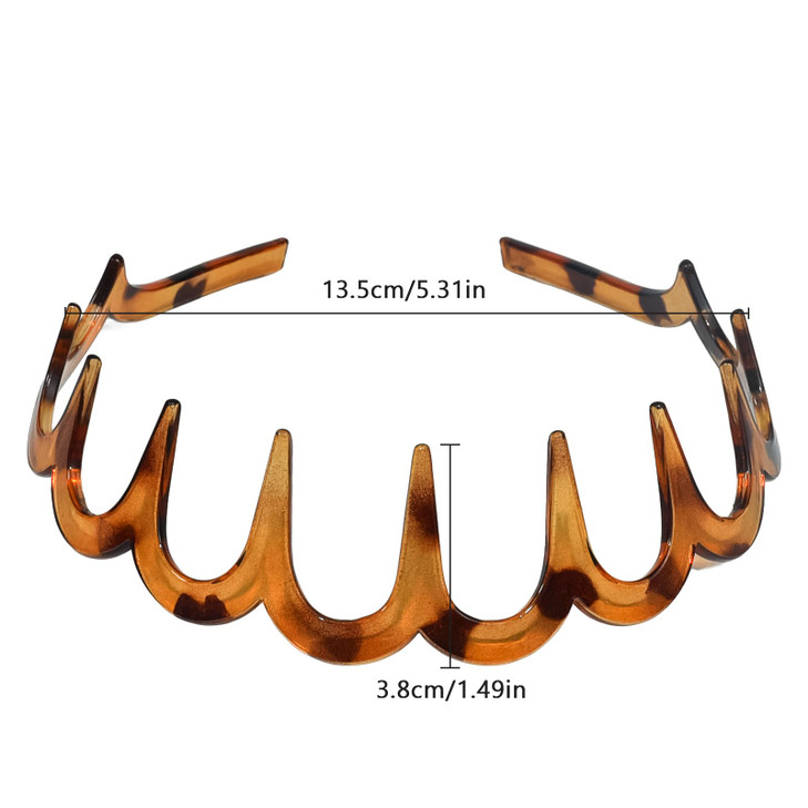 TOSEFES 2026 Zigzag Headbands for Women, 2-Pack U-Shaped Hair Comb Headbands, Non-Slip Slick-Back Hair Accessories,