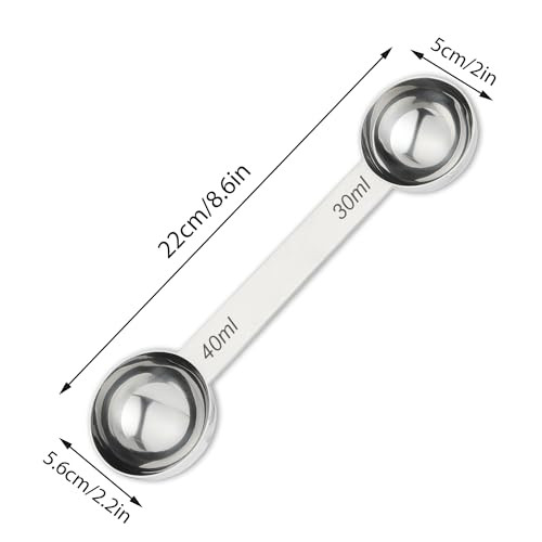 UDQYQ Stainless Steel Measuring Spoons Coffee Scoop with 30ml & 40ml Measuring Tablespoon,Metal Dual Sided Long