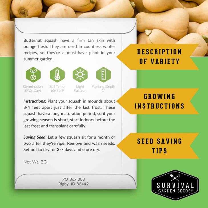 Winter Squash Seeds 4 Variety Pack for Planting