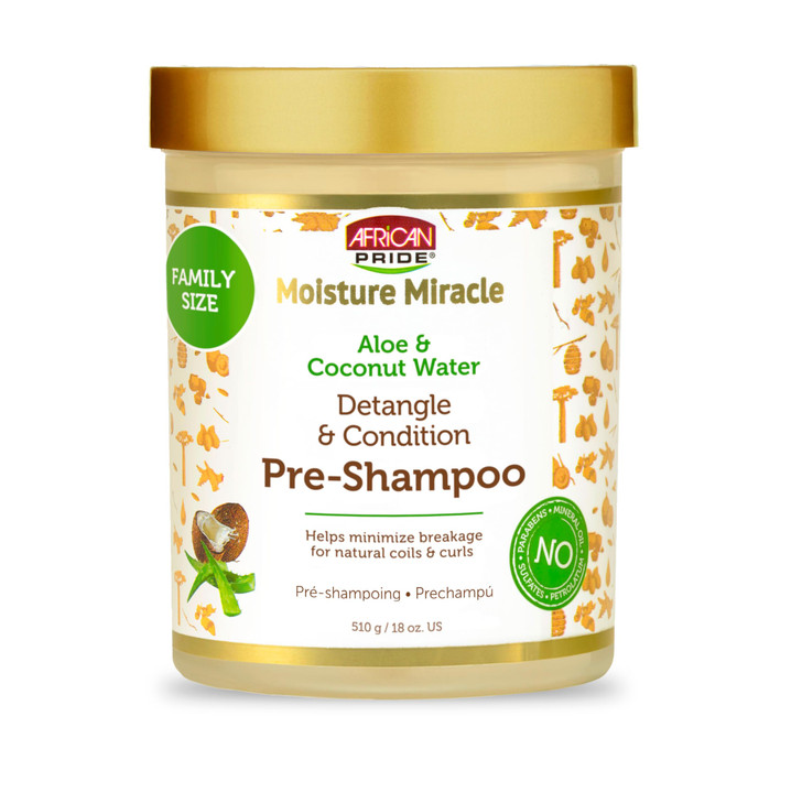 African Pride Moisture Miracle Pre-Shampoo Hair Detangler, 18 Oz