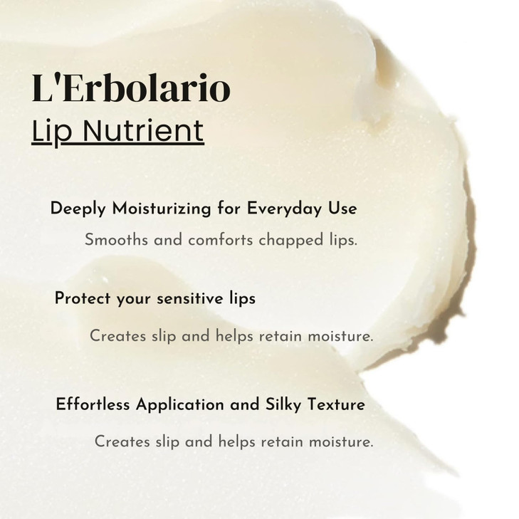 L'Erbolario Lip Nutrient - Smoothing Lip Stick with Four Butters - Softness and Suppleness for Lips - Moisturizing and Replenishing Lip Care - Lip Ba