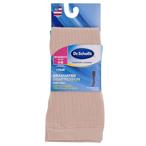 Dr. Scholl's Womens Graduated Compression Knee High - 1 & 2 Pair Packs Energizing Comfort And Fatigue Relief Casual