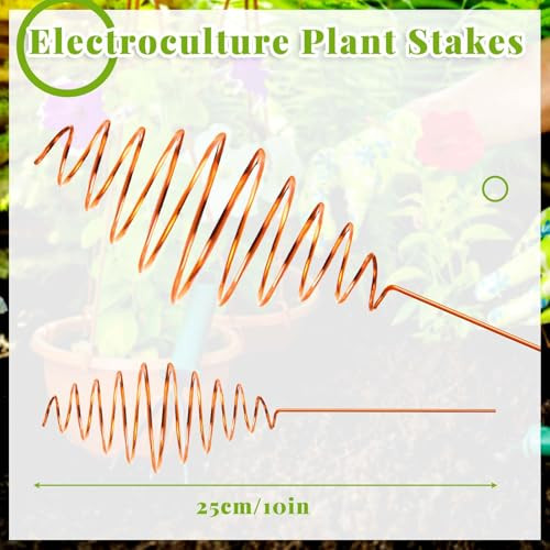NACHLYNN 6 Pack Electroculture Plant Stakes Long Copper Garden Stakes Soft Copper Electro Culture Gardening Wire for