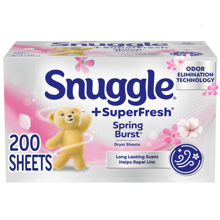 Snuggle SuperFresh Dryer Sheets, 200 Count, Spring Burst