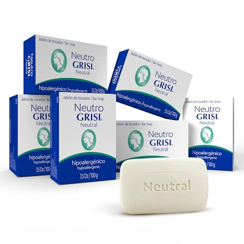 Grisi Neutral Bar Soap |Hypoallergenic | 3.5 oz | 6-Pack