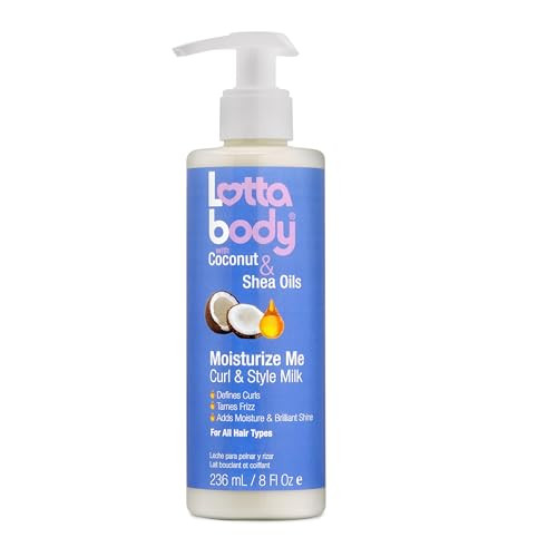 Lottabody Moisturize Me Curl and Style Milk with Coconut & Shea Oils, Lightweight Moisture-Rich Curl-Defining &