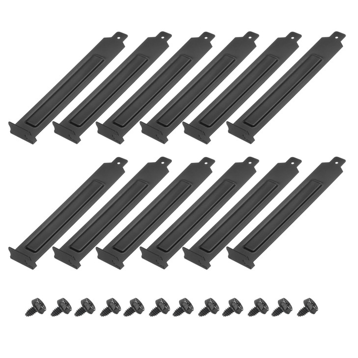MECCANIXITY 12PCS Black PCI Slot Cover Dust Filter, Blanking Plate Ventilation Deflector Bracket Expansion for