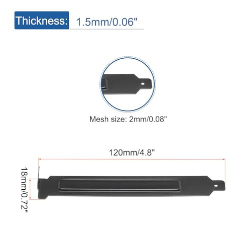 MECCANIXITY 12PCS Black PCI Slot Cover Dust Filter, Blanking Plate Ventilation Deflector Bracket Expansion for