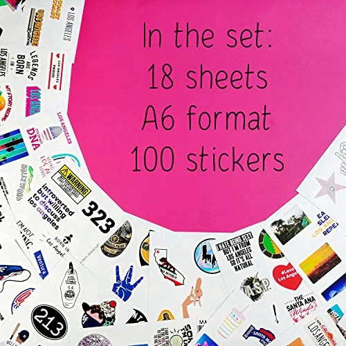 100Pcs Los Angeles Stickers, LA Stickers, Los Angeles Gifts and Souvenirs, LA Party Decorations, Gifts for Women & Men