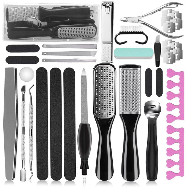 36 in 1 Pedicure Kit, Stainless Steel Foot Care Tools with Foot Rasp
