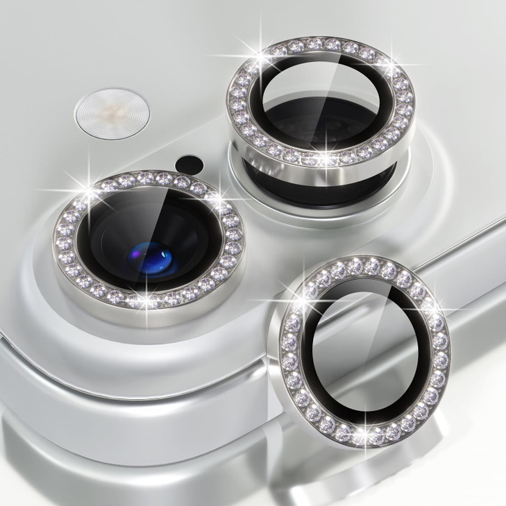 Choiche for iPhone 16/16 Plus Camera Lens Protector Bling, Diamond-Silver