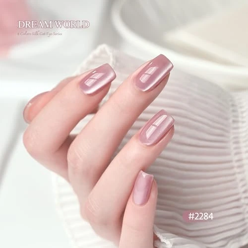 GAOY Red Cat Eye Gel Nail Polish Kit with Magnet, 6 Colors, Dream World
