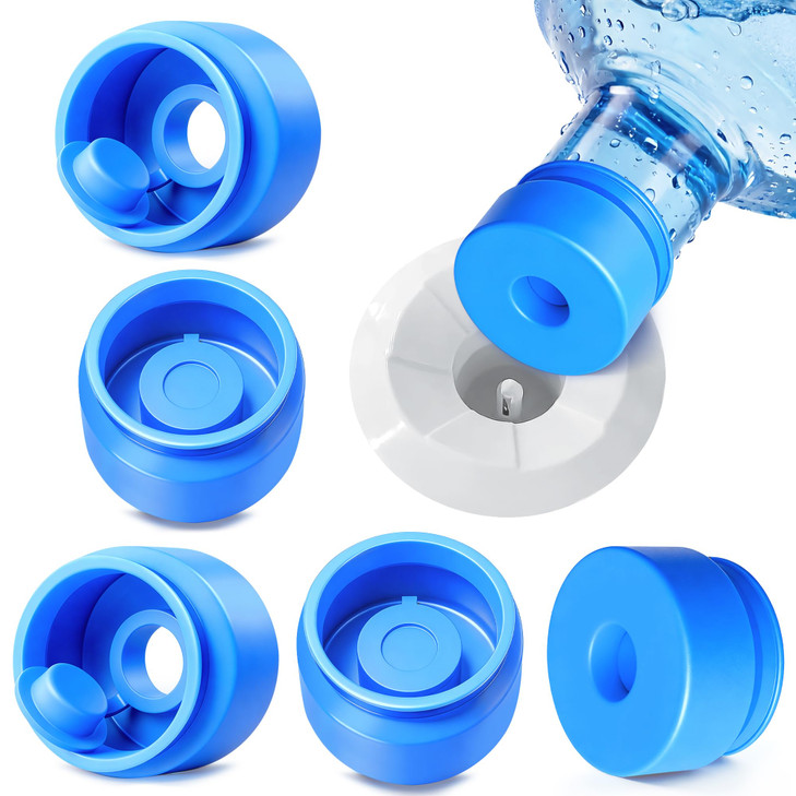Gofriipai 3 and 5 Gallon Water Jug Cap, Silicone Reusable Replacement Cap, Non Spill Bottle Caps for 55mm Bottle Water