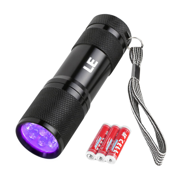 Lepro Lighting Ever UV LED Flashlight, 9 LED 395nm Blacklight Detector