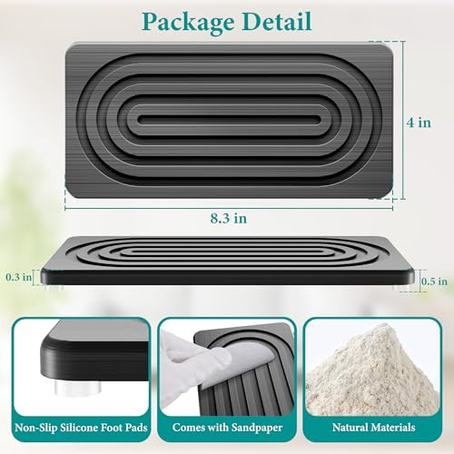 MAGKOTA Water Absorbing Stone Tray, Quick Drying Diatomite Bathroom Tray Countertop, Stone Drying Mat for Kitchen