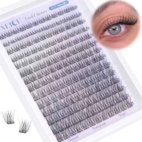 Natural Lash Clusters Wispy Cluster Eyelash Extensions 168pcs Individual Lashes 8-16mm C-Curly DIY Lash Extension