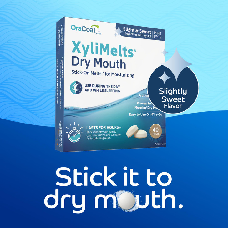 Oracoat XyliMelts for Dry Mouth Night Time or Day - Moisturizing Dry Mouth Adhering Discs, Sugar Free with Xylitol, 40