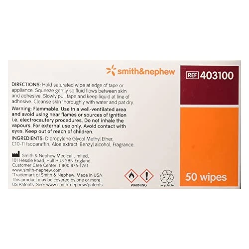 Smith and Nephew Remove Adhesive Remover Wipes 403100, 50-count