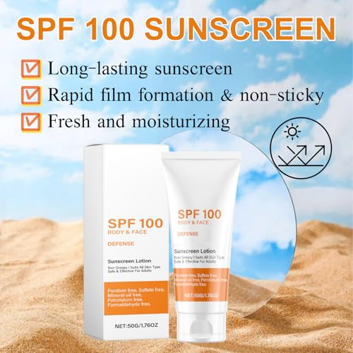 Spf 100 Face Sunscreen Moisturizer - Travel Size Sunblock - Oil Free Facial Sun Screen - Sun Screen Protector for Face